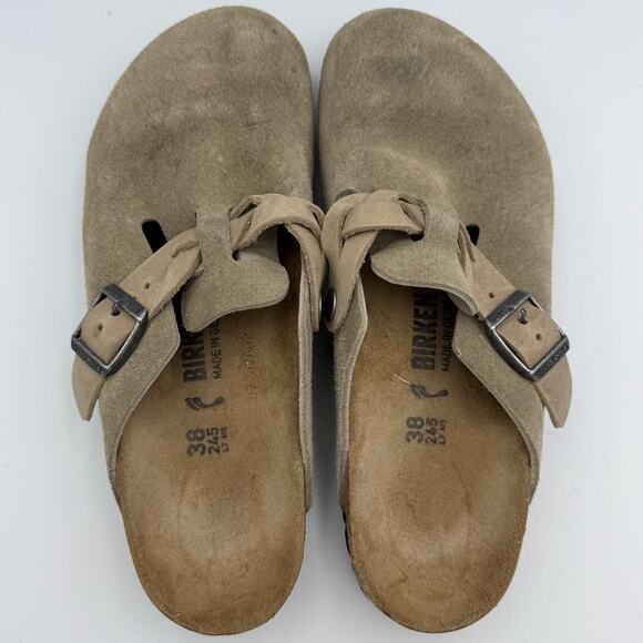 $165 Birkenstock Boston Braided Leather Clogs Size 38 - Picture 1 of 4
